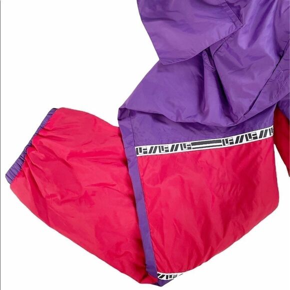 LF the Brand Windpant Joggers Purple Red Zip 80s - Picture 4 of 8